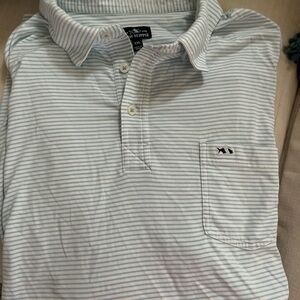 Fish Hippie Light Blue Striped Polo Shirt